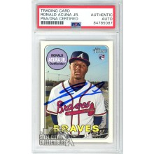 Ronald Acuna Jr 2018 Topps Heritage Autograph Rookie Card #580 PSA/DNA