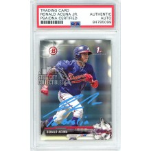 Ronald Acuna Jr 2017 Bowman 1st Prospect Rookie Autograph "La Bestia" #BP127 PSA/DNA (Light Blue)