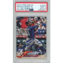 Ronald Acuna 2018 Topps Update Autograph Rookie Card #US250 PSA 9 PSA/DNA 8