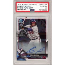 Ronald Acuna 2018 Bowman Chrome Autograph Rookie Card #BCRA-RA PSA 10 Gem Mint