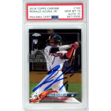 Ronald Acuna 2018 Topps Chrome "13" Autograph Rookie Card #193 PSA10 PSA/DNA 10