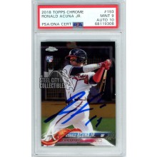 Ronald Acuna 2018 Topps Chrome "13" Autograph Rookie Card #193 PSA 9 PSA/DNA 10