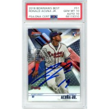 Ronald Acuna 2018 Bowman's Best "13" Autograph Rookie Card #51 PSA 10 PSA/DNA 10