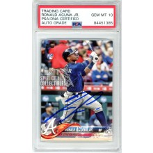 Ronald Acuna Jr 2018 Topps Update Autographed Rookie Card #US250 - PSA/DNA 10