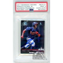 Ronald Acuna 2017 1st Bowman Chrome Mini "13" Autograph Card #BCP127 PSA 9 PSA/DNA