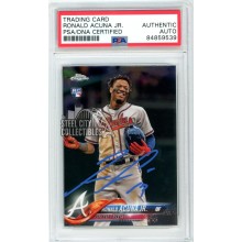 Ronald Acuna Jr 2018 Topps Chrome Update Series RC "13" Autograph #HMT25 PSA/DNA (Light Blue)