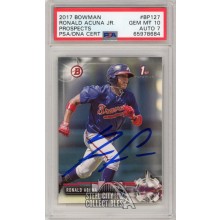 Ronald Acuna 2017 1st Bowman Autograph Card #BP127 PSA 10 PSA/DNA 7