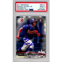 Ronald Acuna 2017 1st Bowman Autograph Card #BP127 PSA 9 PSA/DNA 7
