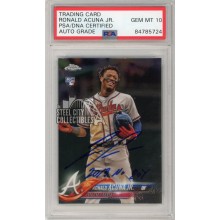 Ronald Acuna Jr 2018 Topps Chrome Update "2018 NL ROY" RC Auto #HMT25 PSA/DNA 10