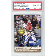 Ronald Acuna 2018 Topps Now "2018 NL ROY" Autograph Rookie Card #OS18 PSA/DNA 10