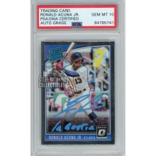 Ronald Acuna Jr 2018 Donruss Optic Autograph "La Bestia" Rookie Card #63 PSA/DNA 10 (Light Blue)