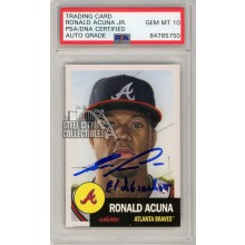 Ronald Acuna Jr 2018 Topps Living Autograph "El Abusador" Rookie Card #19 PSA/DNA 10