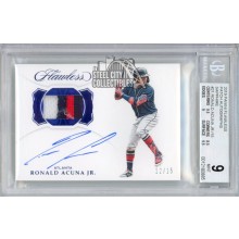 Ronald Acuna 2019 Panini Flawless Autograph Patch Card #PA-RA 12/15 BGS 9