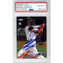 Ronald Acuna Jr 2018 Topps Chrome RC Rookie Autograph #193 PSA/DNA 10