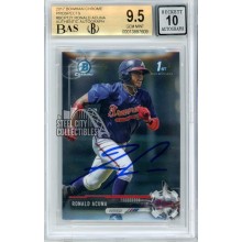 Ronald Acuna Jr 2017 1st Bowman Chrome Autograph Rookie Card #BCP127 BGS 9.5 BAS 10