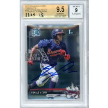 Ronald Acuna Jr 2017 1st Bowman Chrome Autograph Rookie Card #BCP127 BGS 9.5 BAS 9