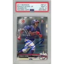Ronald Acuna Jr 2017 1st Bowman Autograph Rookie Card #BP127 PSA 9 PSA/DNA 10 (687)