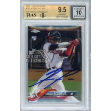 Ronald Acuna Jr 2018 Topps Chrome Autograph Rookie Card #193 BGS 9.5 BAS 10