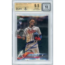 Ronald Acuna Jr 2018 Topps Chrome Update Autograph Rookie Card #HMT25 BGS 9.5 BAS 10