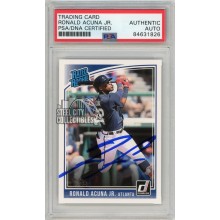 Ronald Acuna Jr 2018 Panini Donruss Autograph Rookie Card #283 PSA/DNA