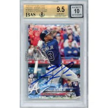 Ronald Acuna Jr 2018 Topps Holiday Autograph Rookie Card #HMW50 BGS 9.5 BAS 10