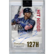 Ronald Acuna 2019 Topps Luminaries Hit Kings Autograph Card #HK-RAJ 14/15