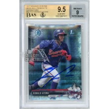 Ronald Acuna Jr 2017 1st Bowman Chrome Mega Box Autograph Rookie Card #BCP127 BGS 9.5 BAS 9
