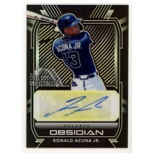 Ronald Acuna 2021 Panini Obsidian Baseball Autograph Card #O-RA 03/10
