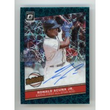 Ronald Acuna 2020 Panini Optic Highlights Teal Velocity Autograph Card #HSRA 5/5