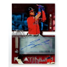 Ronald Acuna 2020 Bowman Platinum Die Cut Autograph Card #PCA-RA 03/10