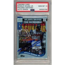 Ronald Acuna Jr 2021 Topps Project 70 Foil Autograph Card 01/70 #286 PSA/DNA 10