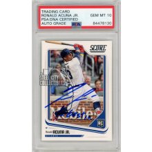 Ronald Acuna 2018 Score "La Bestia" Autographed Rookie Card #10 - PSA/DNA 10