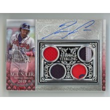 Ronald Acuna 2021 Topps Sterling Autograph Jersey Card #SSAR-RAJ2 4/5