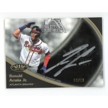 Ronald Acuna 2020 Topps Tier One Silver Ink Autograph Card #T1TA-RAJ 08/10