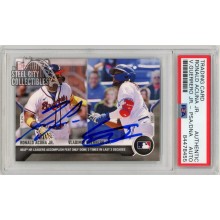 Ronald Acuna Vladimir Guerrero Jr 2021 Topps Now Autograph Card #267- PSA/DNA