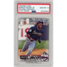 Ronald Acuna Jr 2017 Bowman Draft Autographed Card #BD-39 - PSA/DNA 10