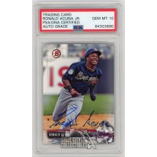 Ronald Acuna Jr 2017 Bowman Draft Autographed Card #BD-39 - PSA/DNA 10 (Full Name)