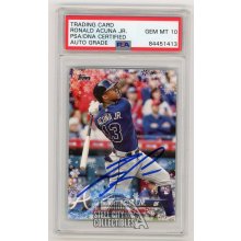 Ronald Acuna Jr 2018 Topps Holiday Mega Auto Rookie Card HMW50 - PSA/DNA 10