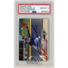 Ronald Acuna Jr 2018 Topps Update Autographed Rookie Card #US252 - PSA/DNA 10