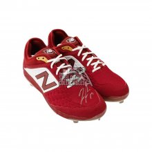 Ronald Acuna Autographed New Balance Baseball Cleats - JSA COA (Maroon)
