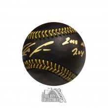 Ronald Acuna Jr 2018 NL ROY Autographed Black Official MLB Baseball - JSA COA