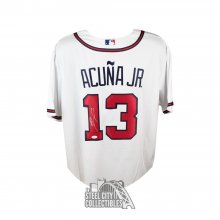 Ronald Acuna Jr Autographed Atlanta Braves White Nike Baseball Jersey - JSA COA