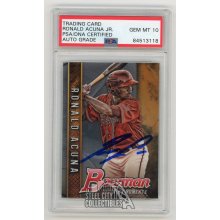 Ronald Acuna Jr 2017 Bowman Defining Moments Autographed Card #BDM-RA - PSA/DNA 10