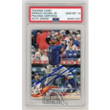 Ronald Acuna Jr 2018 Topps Series Two Autograph Rookie Card #698 PSA/DNA 10