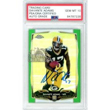 Davante Adams 2014 Topps Chrome Green Refractor Autograph RC Card #114 PSA/DNA 10
