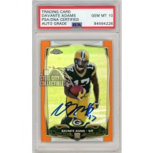 Davante Adams 2014 Topps Chrome Autograph Orange Refractor Rookie Card #114 PSA/DNA 10