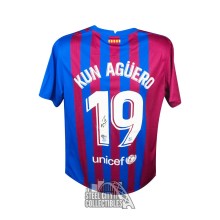 Sergio Aguero Autographed Barcelona Nike Soccer Jersey - BAS