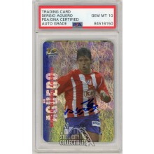 Sergio Aguero 2006-07 Mundicromo Top Platinum Foil Autograph Rookie Card #762 - PSA/DNA 10