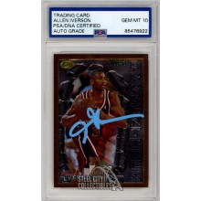 Allen Iverson 1996-97 Topps Finest Autograph Rookie Card #69 PSA/DNA New Label (Light Blue)
