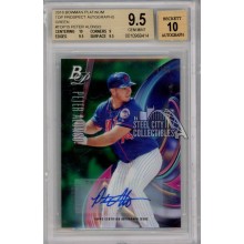 Pete Alonso 2018 Bowman Platinum Green Autograph Card 09/99 BGS 9.5 **CHIPPED**